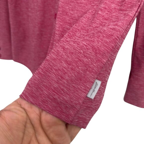 Eddie Bauer Women XS Pink Heather Button-Up Long-Sleeve Shirt Dual Chest Pockets - Picture 2 of 16